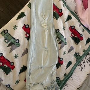 Light wash blue jeans